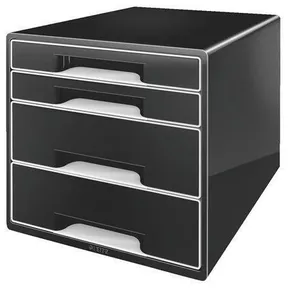 Stolní kostka Leitz B&W, 4 zásuvky, černá